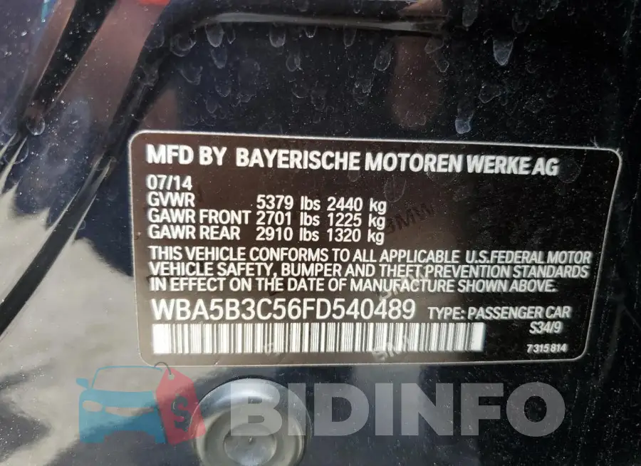 WBA5B3C56FD540489 Photo# 12