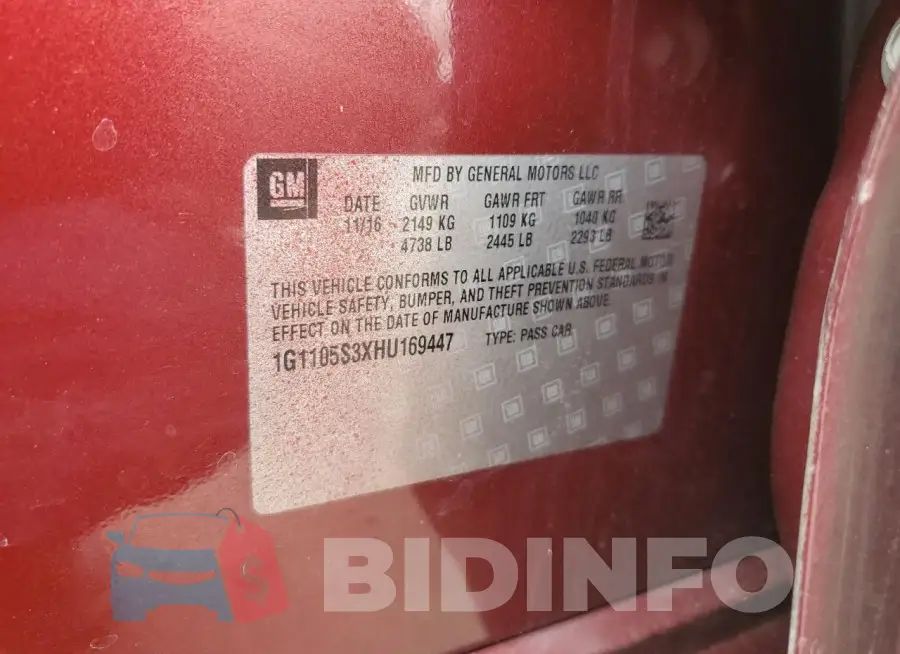 1G1105S3XHU169447 Photo# 12