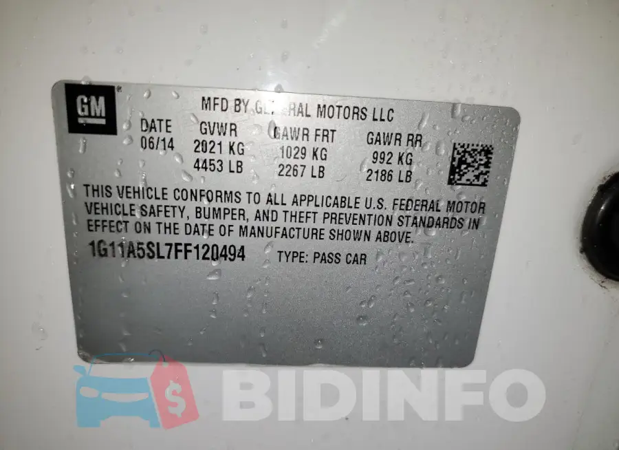 1G11A5SL7FF120494 Photo# 12