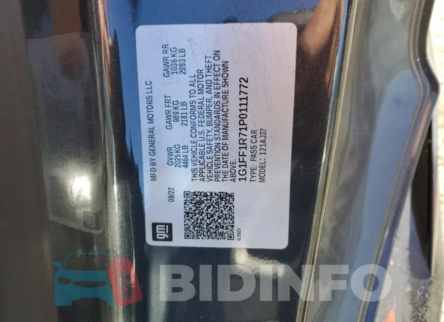 1G1FF1R71P0111772 Photo# 12