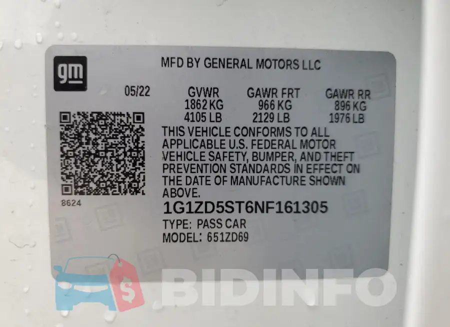 1G1ZD5ST6NF161305 Photo# 12