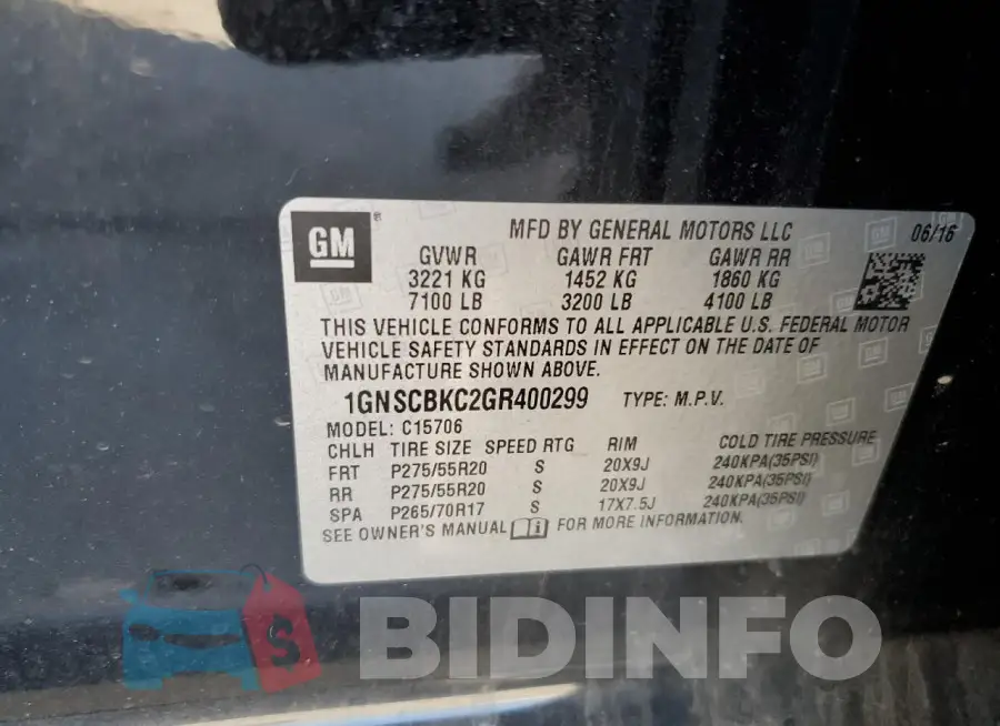 1GNSCBKC2GR400299 Photo# 12