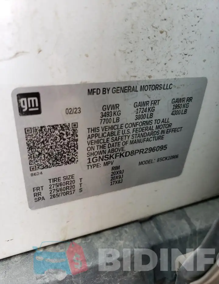 1GNSKFKD8PR296095 Photo# 13