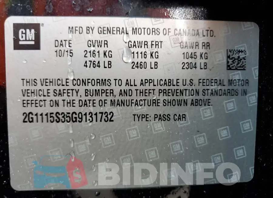 2G1115S35G9131732 Photo# 12