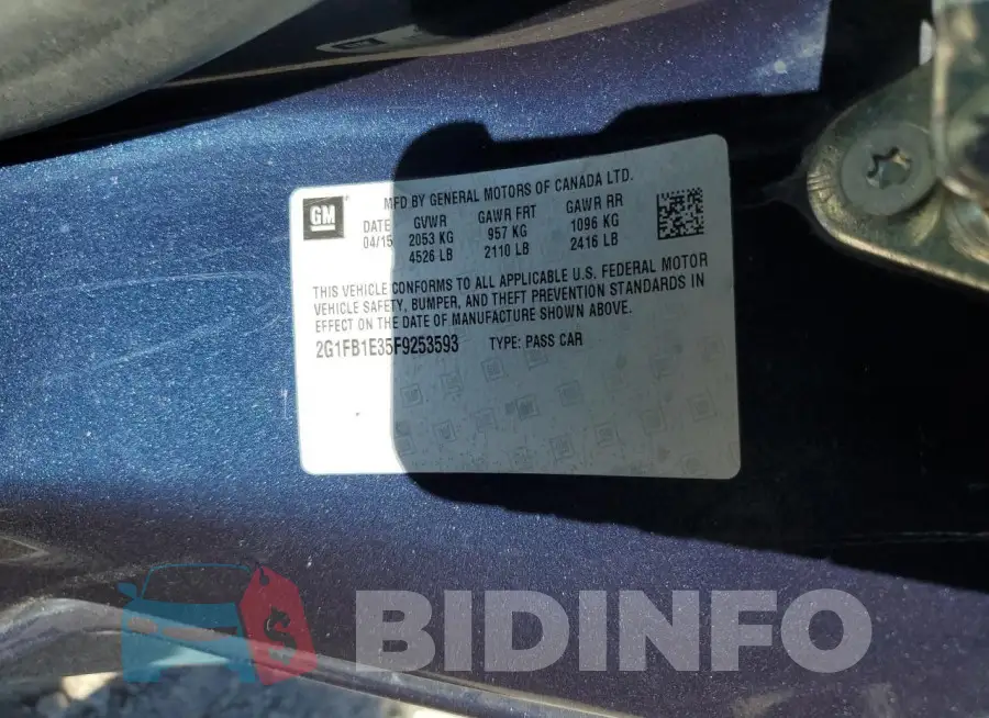 2G1FB1E35F9253593 Photo# 12