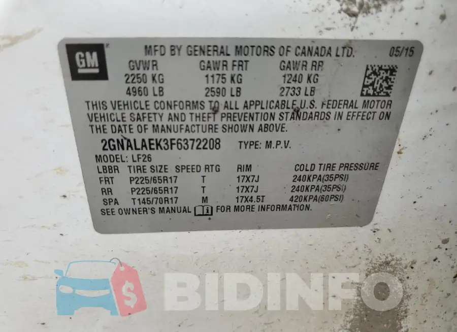 2GNALAEK3F6372208 Photo# 14