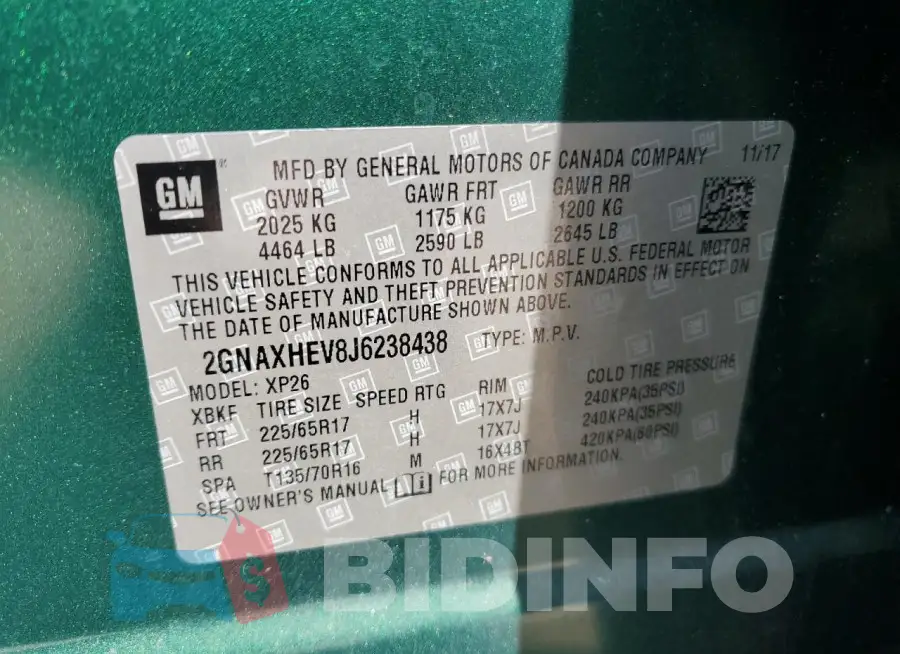 2GNAXHEV8J6238438 Photo# 14