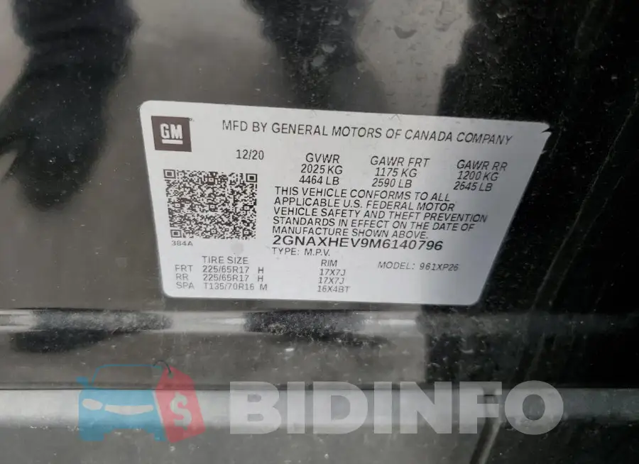 2GNAXHEV9M6140796 Photo# 14