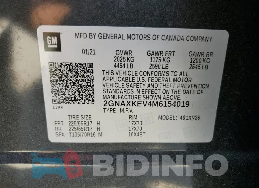 2GNAXKEV4M6154019 Photo# 12