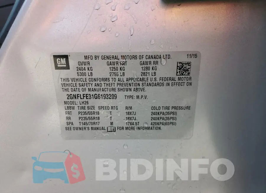 2GNFLFE31G6193209 Photo# 13