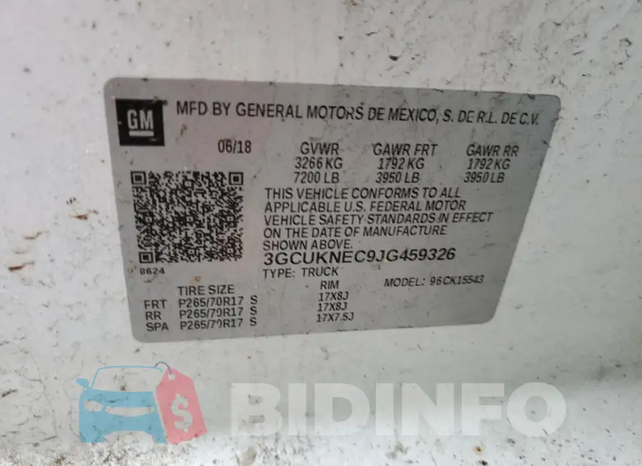 3GCUKNEC9JG459326 Photo# 12