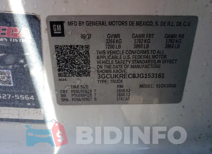 3GCUKREC8JG153161 Photo# 12
