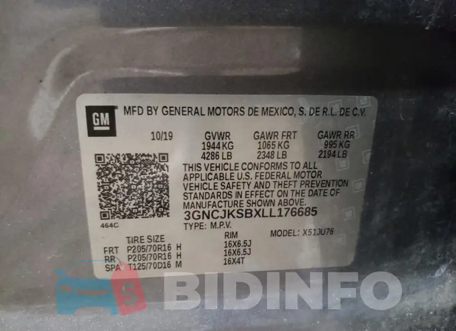 3GNCJKSBXLL176685 Photo# 13