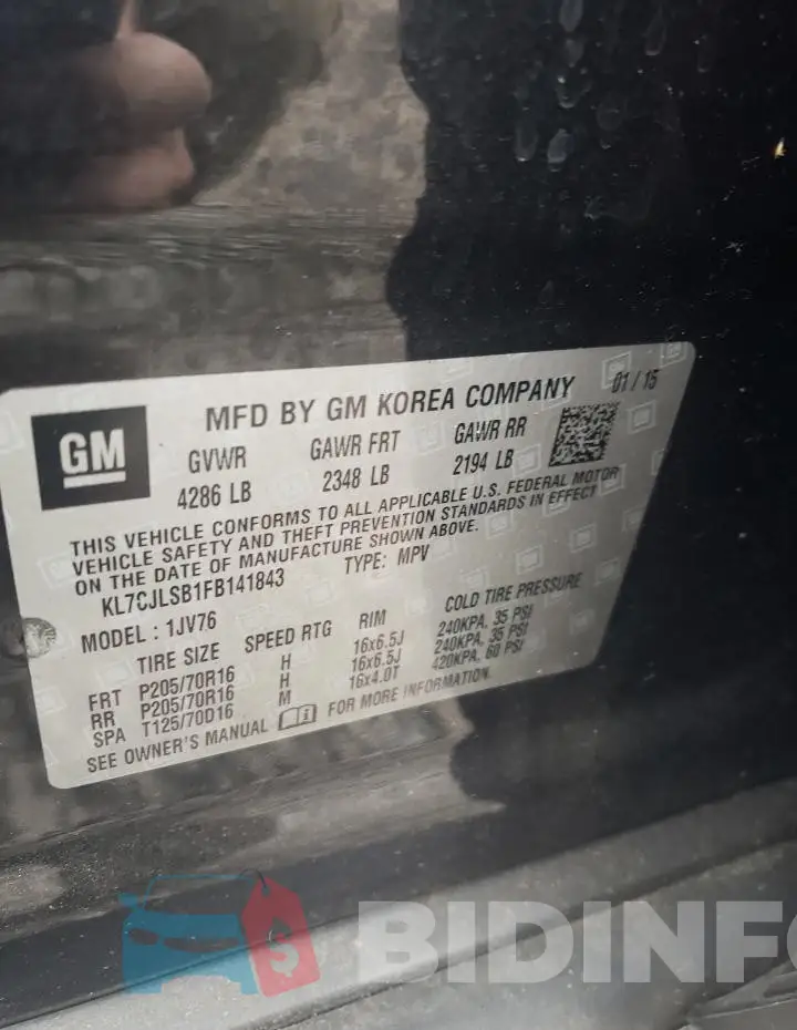 KL7CJLSB1FB141843 Photo# 13