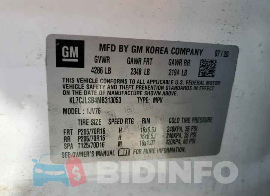 KL7CJLSB4MB313053 Photo# 13