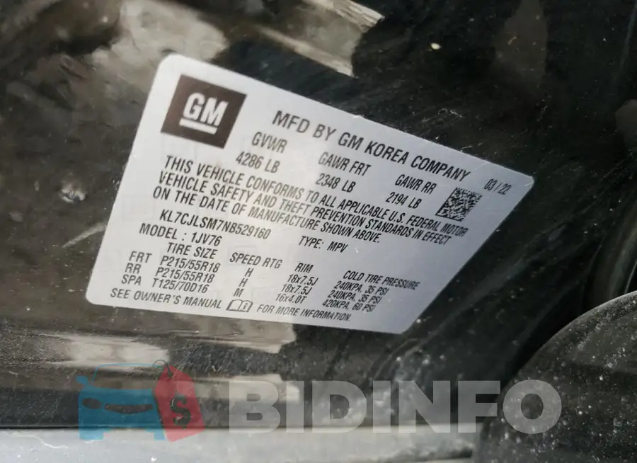 KL7CJLSM7NB529160 Photo# 13