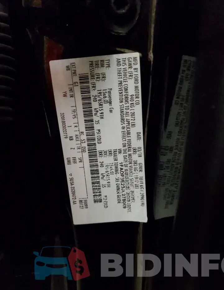 1FADP3E20JL278069 Photo# 12