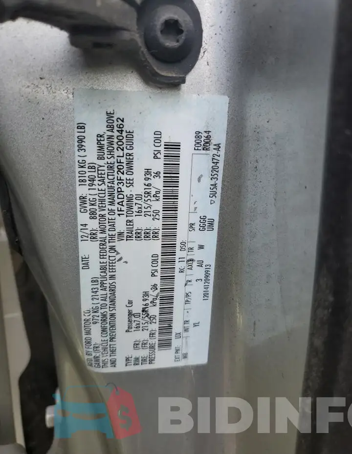 1FADP3F20FL200462 Photo# 13