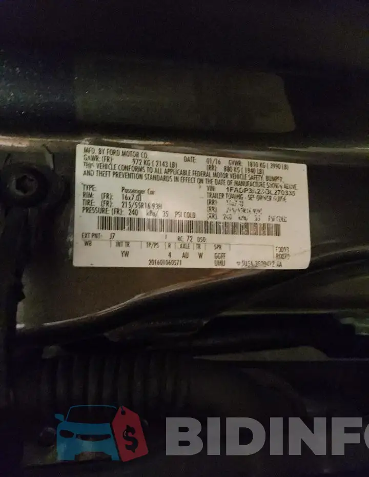 1FADP3K23GL270335 Photo# 13