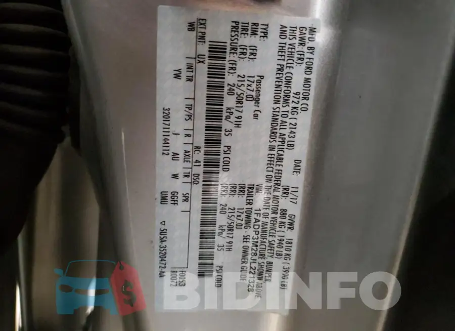 1FADP3M28JL221328 Photo# 12