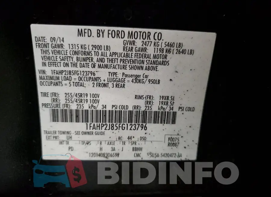 1FAHP2J85FG123796 Photo# 12