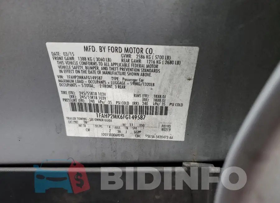1FAHP2MK6FG149587 Photo# 12