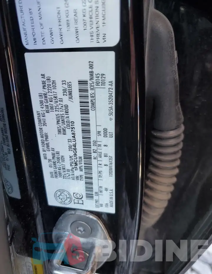 1FMCU9G64LUA87510 Photo# 13