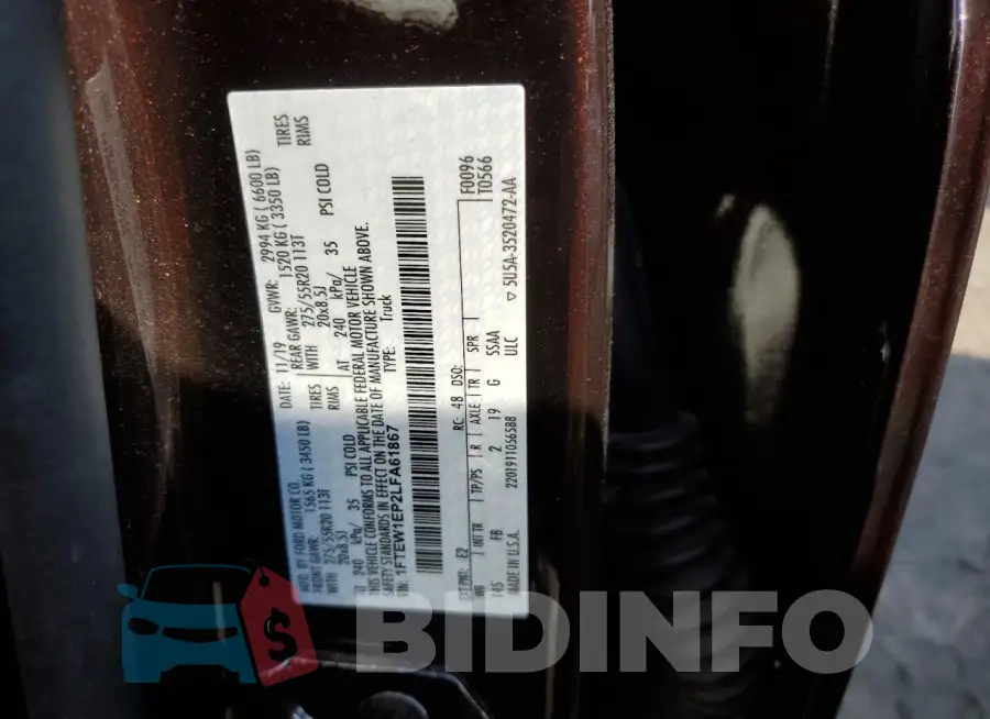 1FTEW1EP2LFA61867 Photo# 12