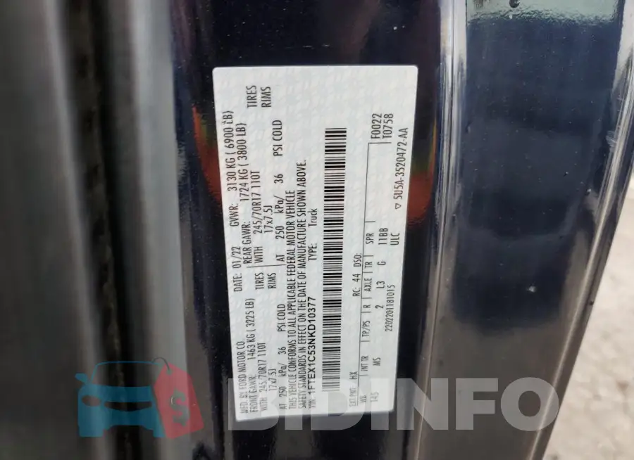 1FTEX1C53NKD10377 Photo# 12
