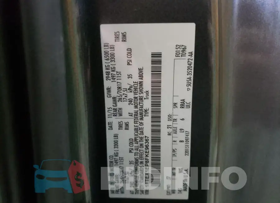 1FTEX1EP8FKE96367 Photo# 12
