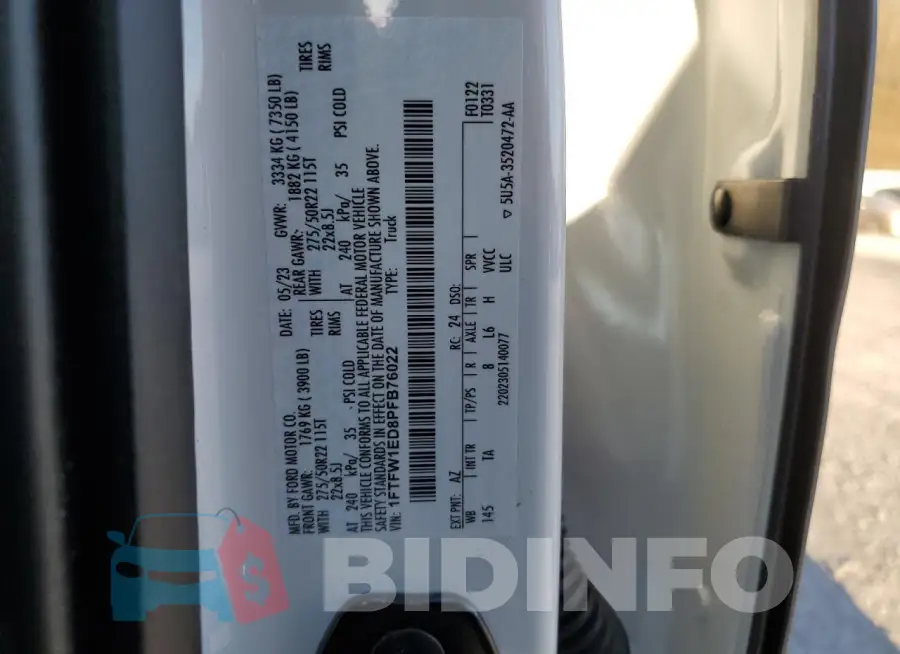 1FTFW1ED8PFB76022 Photo# 12
