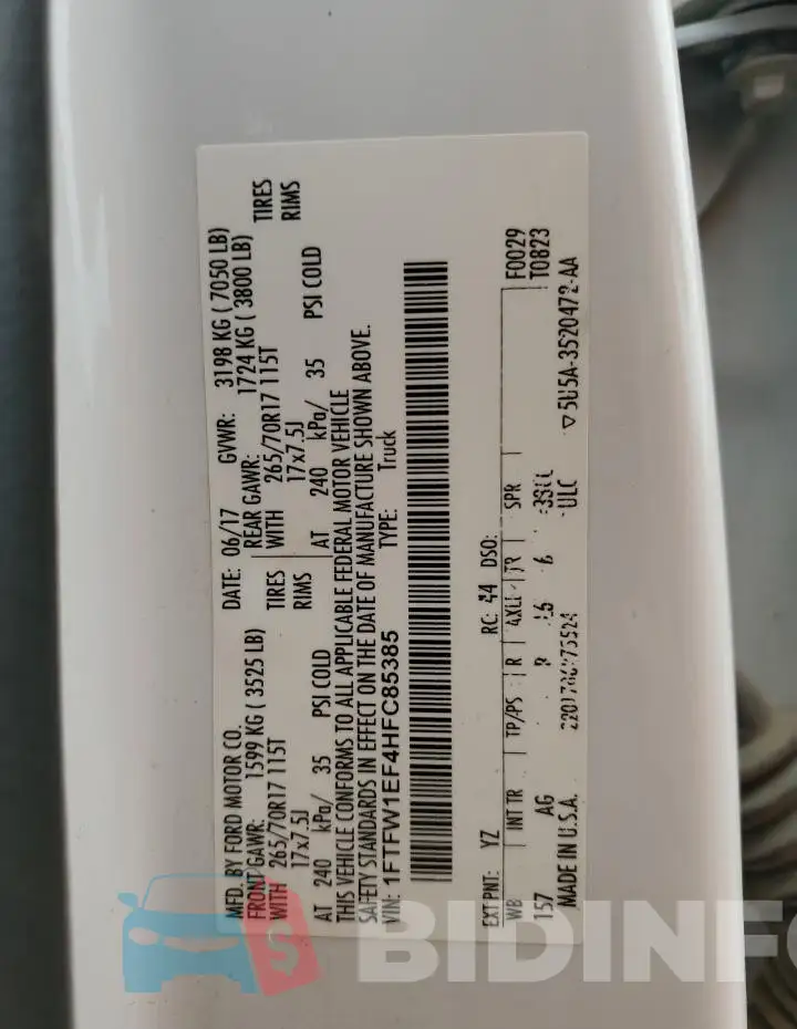 1FTFW1EF4HFC85385 Photo# 12