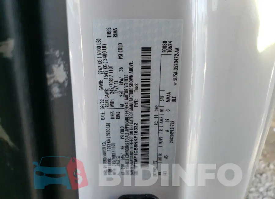 1FTMF1CB8NKF16332 Photo# 12