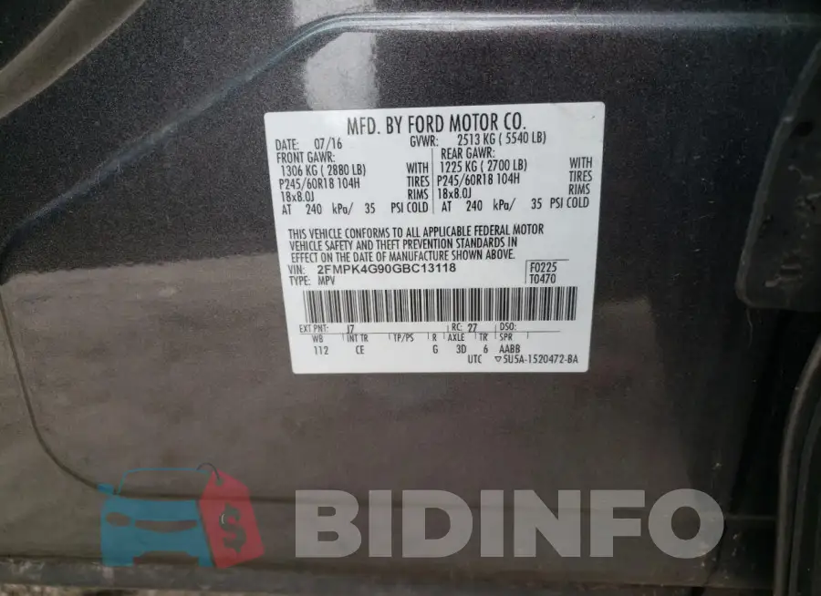 2FMPK4G90GBC13118 Photo# 13