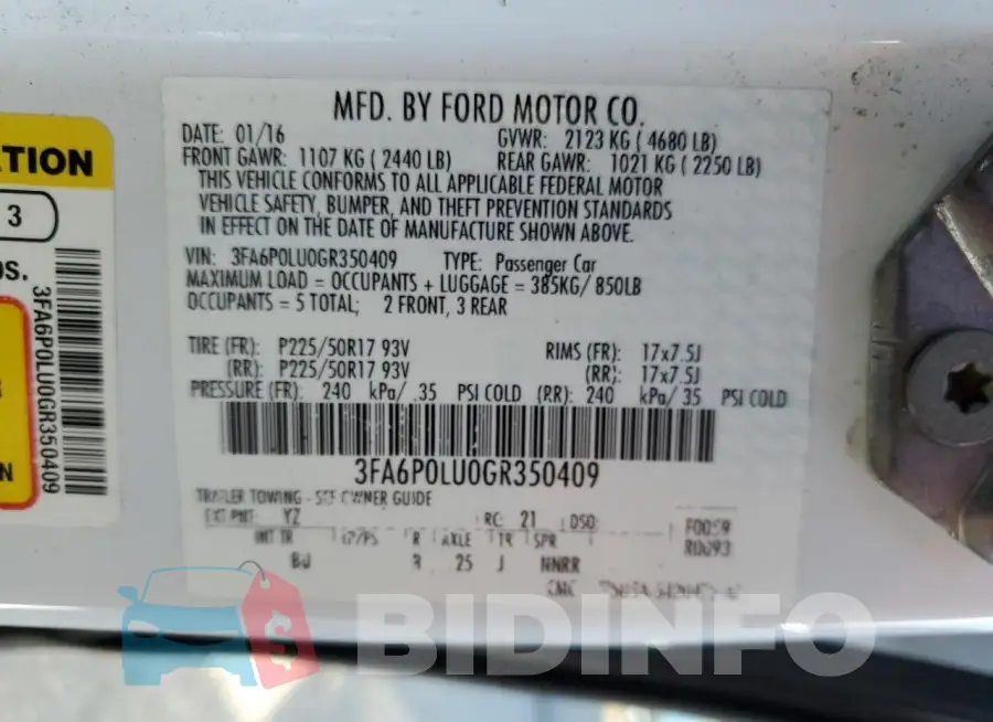 3FA6P0LU0GR350409 Photo# 12