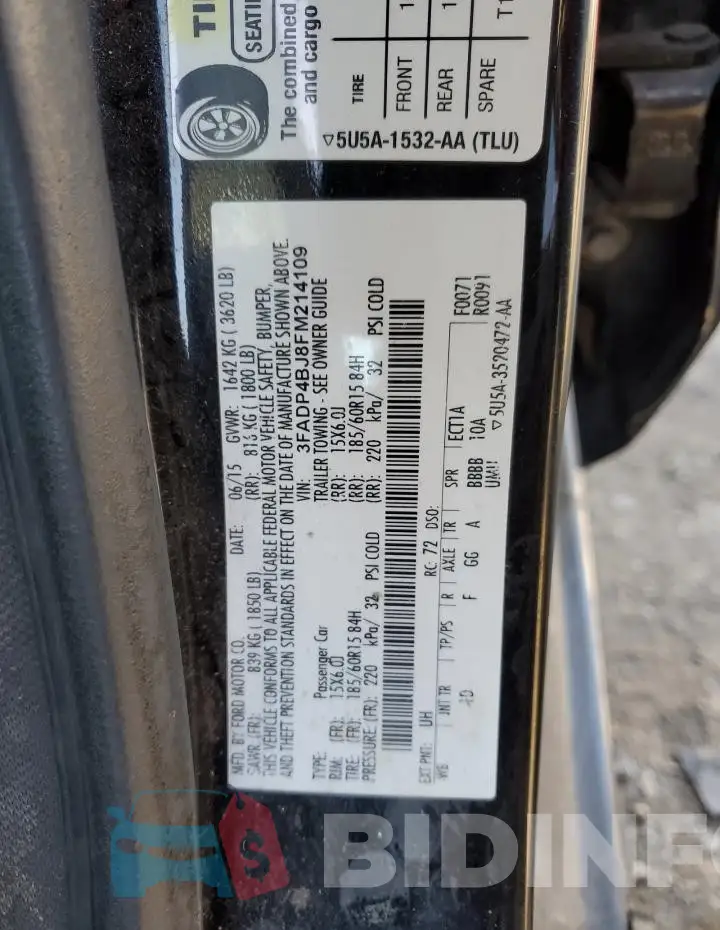 3FADP4BJ8FM214109 Photo# 12