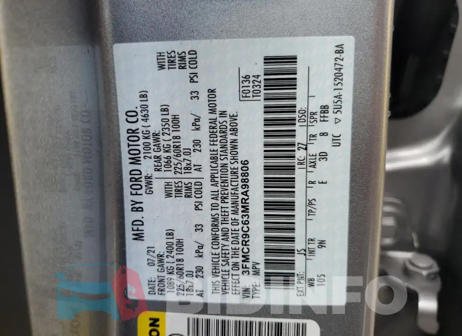 3FMCR9C63MRA98806 Photo# 14