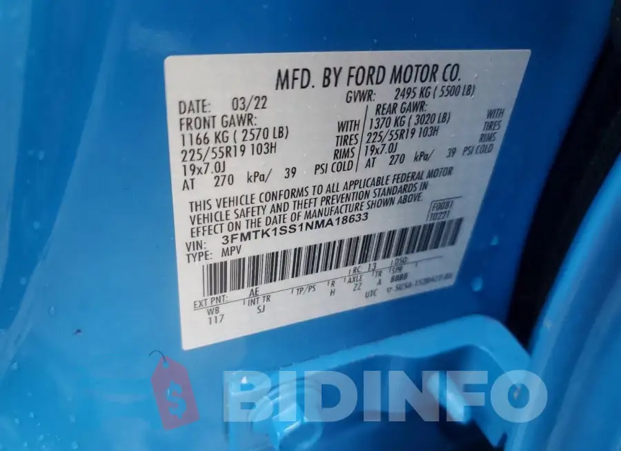 3FMTK1SS1NMA18633 Photo# 13