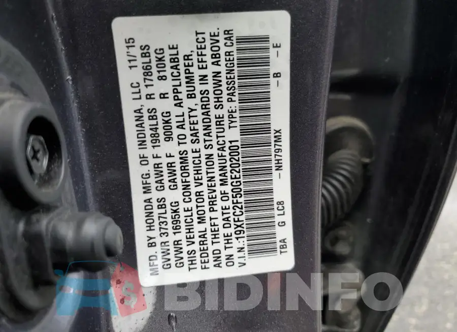 19XFC2F50GE202001 Photo# 12