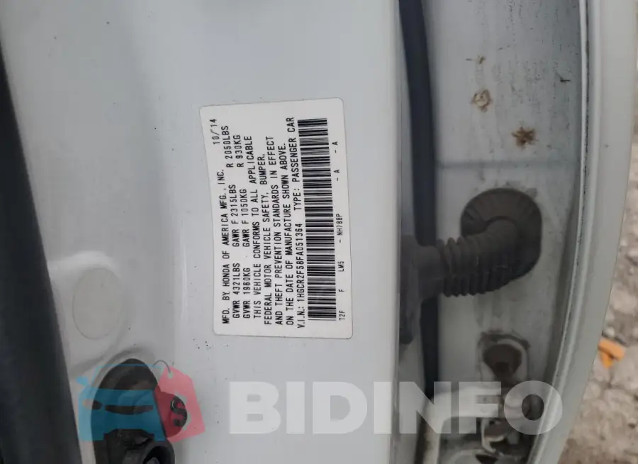 1HGCR2F58FA051364 Photo# 13