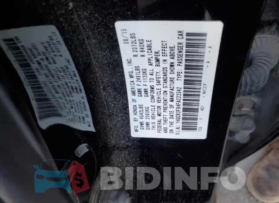 1HGCR3F84FA033542 Photo# 12