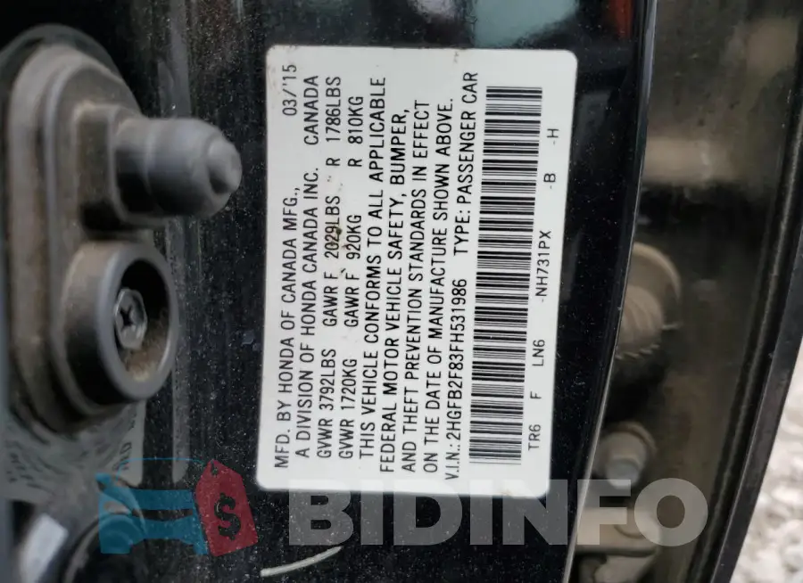 2HGFB2F83FH531986 Photo# 12