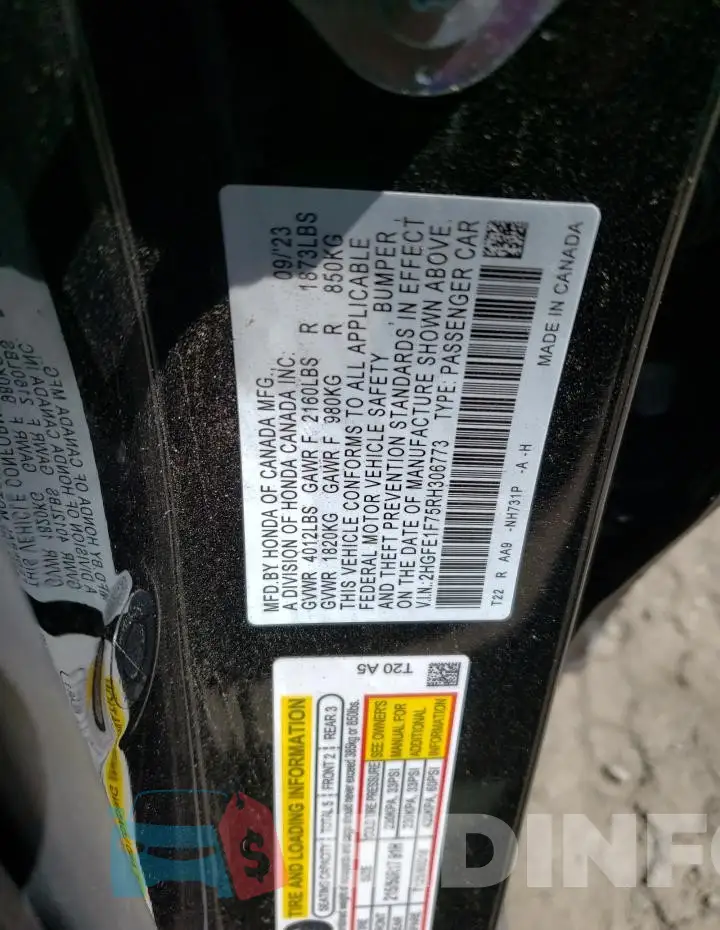2HGFE1F75RH306773 Photo# 12