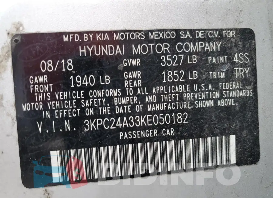 3KPC24A33KE050182 Photo# 13