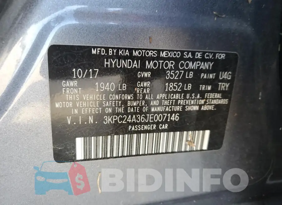 3KPC24A36JE007146 Photo# 13