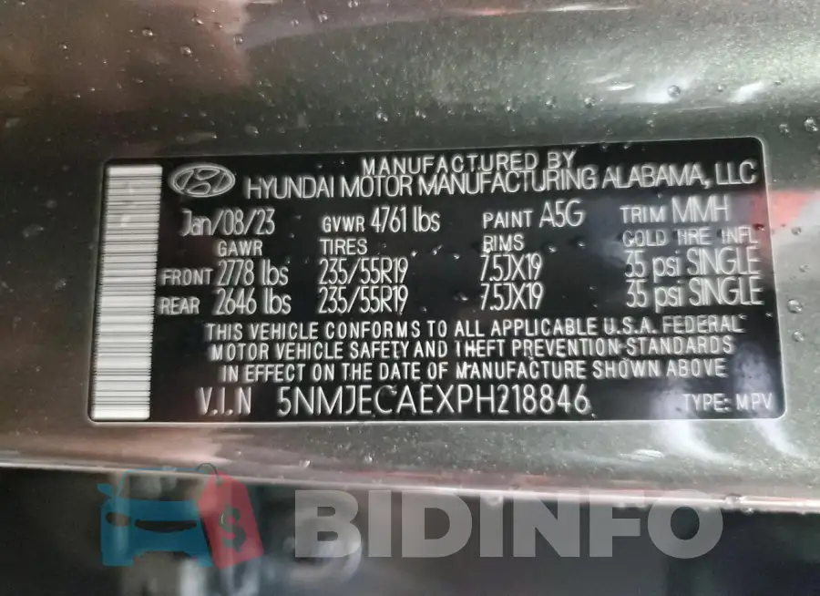5NMJECAEXPH218846 Photo# 13
