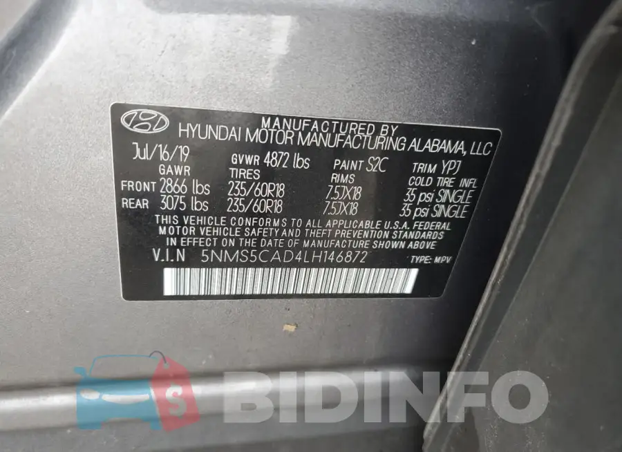 5NMS5CAD4LH146872 Photo# 13