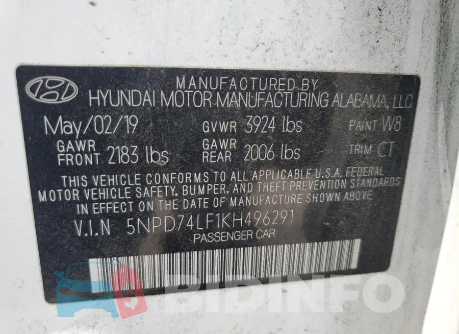 5NPD74LF1KH496291 Photo# 13