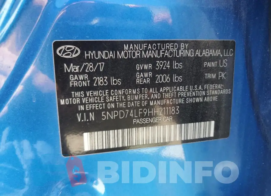 5NPD74LF9HH211183 Photo# 13