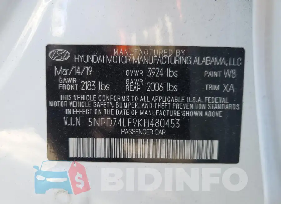 5NPD74LF9KH480453 Photo# 12